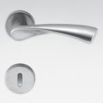 Flessa Satin Chrome Door Handle on Rosette with Bamboo Shape by Colombo Design