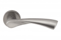 Flessa Satin Chrome Door Handle on Rosette with Bamboo Shape by Colombo Design