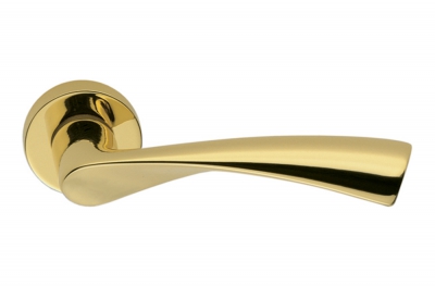 Alba Polished and Satin Chrome Door Handle on Rosette Made in Italy by Colombo Design
