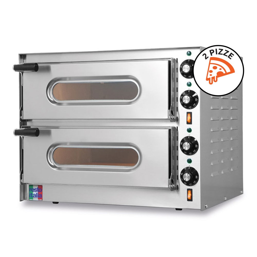 Double Electric Oven for Pizzas Small-G2 Single-Phase 230V 100% Made in Italy by Resto Italia