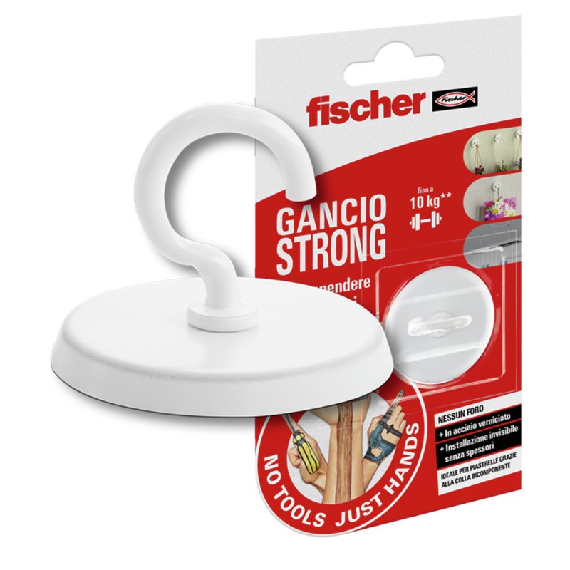 Steel Adhesive Hook that Holds 10kg Strong Fischer