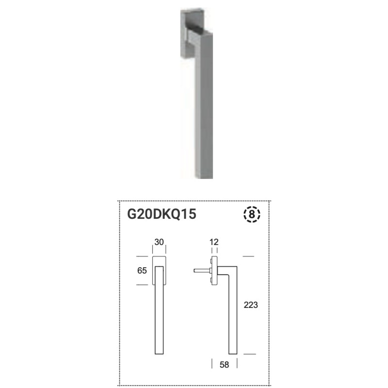 Genève 200 Reguitti Inox Window Handle DK Steel AISI 316L