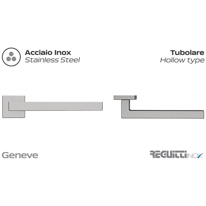 Genève 200 Reguitti Inox Door Handle in AISI 316L Steel