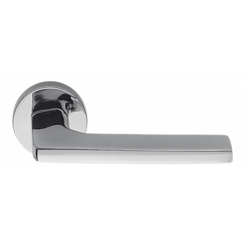 Gira Polished Chrome Door Handle on Rosette Ideal for Architect by Colombo Design
