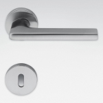 Flessa Satin Chrome Door Handle on Rosette with Bamboo Shape by Colombo Design