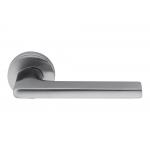 Flessa Satin Chrome Door Handle on Rosette with Bamboo Shape by Colombo Design