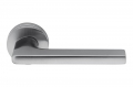 Gira Satin Chrome Door Handle on Rosette by Designer Jasper Morrison for Colombo Design