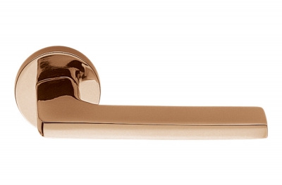 Gira Oroplus Door Handle on Rosette with Rounded Shape by Colombo Design