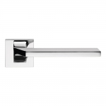 Spring Zincral Polished Chrome Door Handle With Rose of Soft Shape Linea Calì Design