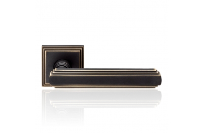 Glamor Matt Bronze Door Handle With Rose With Rationalist Design XX Century Linea Calì Vintage