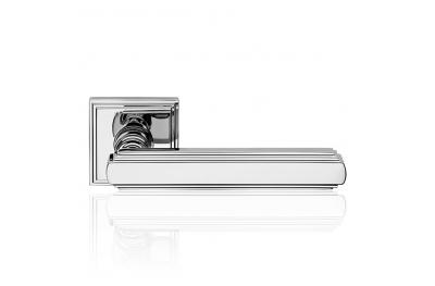 Glamor Polished Chrome Door Handle With Rose With Rationalist Design XX Century Linea Calì Vintage