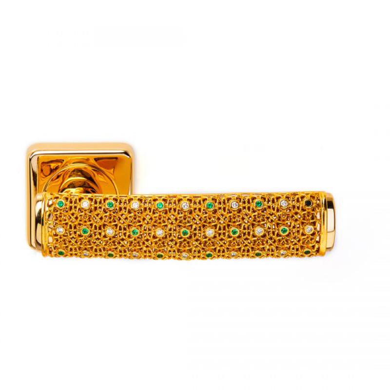 Gold Dream 2 Jewellery PFS Pasini Door Handle with Rose and Escutcheon