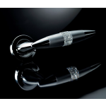 Havana Mesh Polished Chrome Door Handle on Rosette Linea Calì Crystal