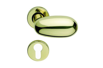 Idra Arieni Pair of Revolving Door Knobs in Brass with Ø45 mm Roses