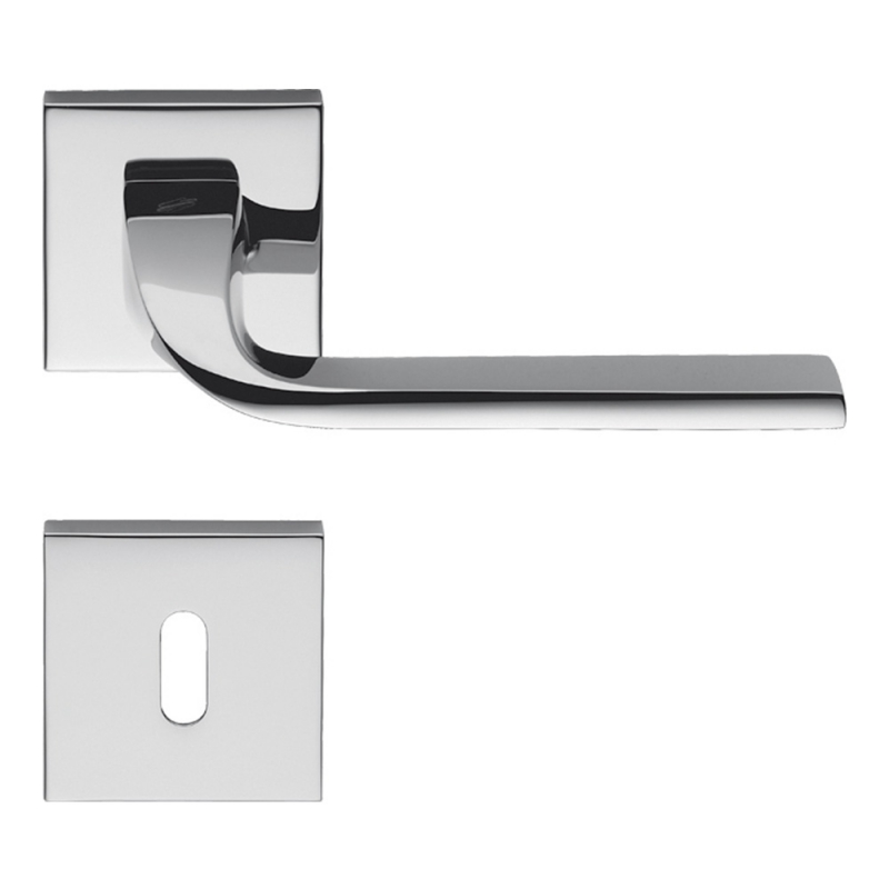 Ellesse Polished Chrome Door Handle on Rosette Studio Bartoli for Colombo Design