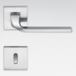 Isy Satin Chrome Door Handle on Rosette Designed by Architects for Colombo Design