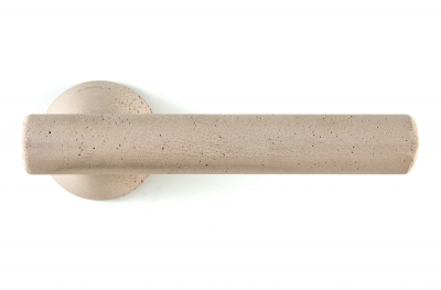 Juno Architecture Door Handle of Cement Color Blush on Rosette by Mandelli Design