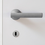 Alba Polished and Satin Chrome Door Handle on Rosette Made in Italy by Colombo Design