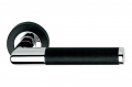 Karina Matt Black + Polished Chrome Mix Door Handle by Linea Calì