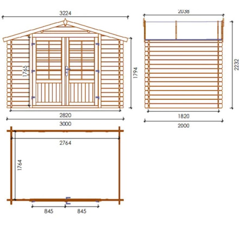 Kelly Losa Wooden Garden House 300x200 cm