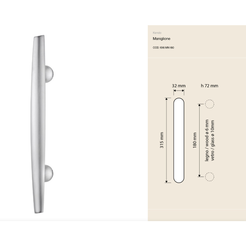 Kendo Linea Calì Italian Door Pull Handle Samurai Sword Inspired