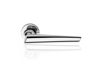 Kendo Polished Chrome Door Handle With Rose od Contemporary Design Linea Calì Design