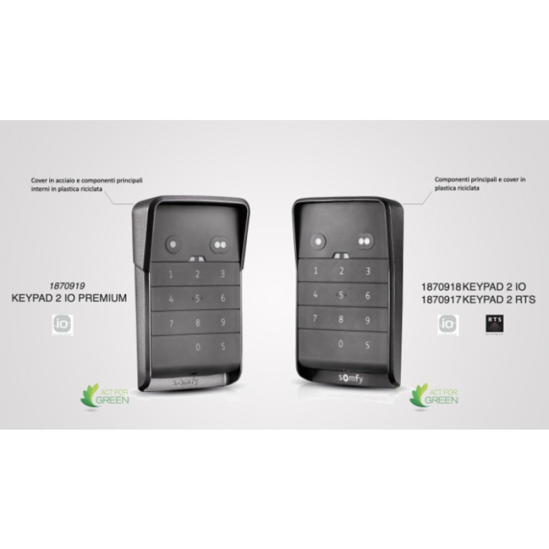 Keypad 2 Somfy Keyboard for Radio IO and RTS Motors