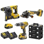 DeWalt Kit DCK353P4T-IT DCD796 Drill DCH273 Hammer DCG405 Grinder