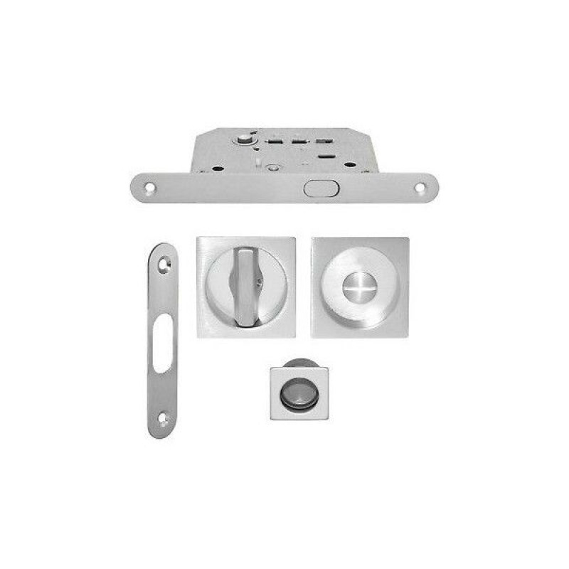 Square Flush Pull Kit for Sliding Doors Arieni 94/Q with Lock