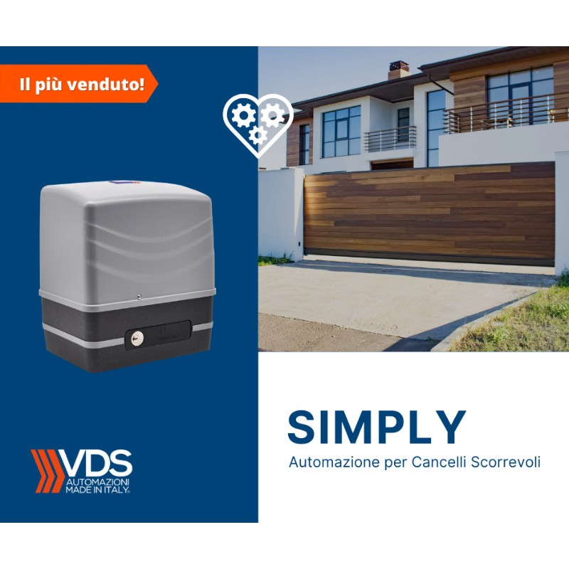 KIT SIMPLY VDS Motor for Sliding Gates Up to 600Kg 230V