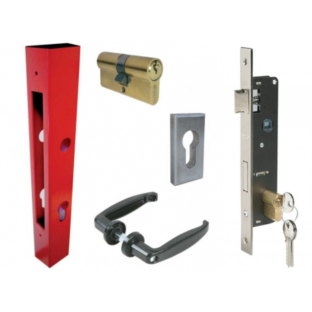 Basic Kit for Gates Composed of Tube Lock Handles Cylinder Plates IBFM