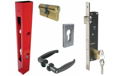 Basic Kit for Gates Composed of Tube Lock Handles Cylinder Plates IBFM