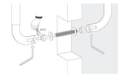 Back to Back Fixing Kit for Colombo Design Pull Handles for Doors in Wood PVC Glass Aluminum and Armored Doors