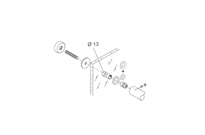 Through Fixing Kit pba 02 for Single Pull Handles for Glass Doors