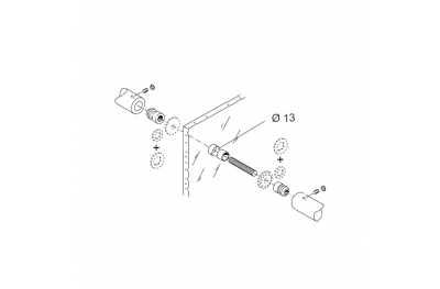 Fixing Kit pba 810 for Pair of Pull Handles for Glass Doors