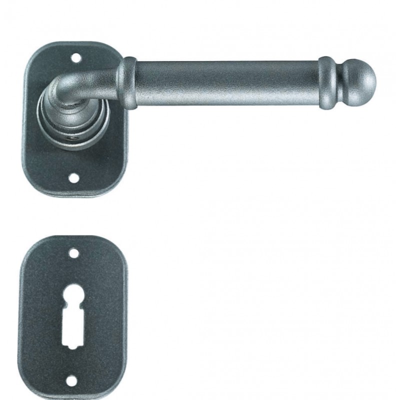 Lisbon Galbusera Door Handle with Rosette and Escutcheon Plate