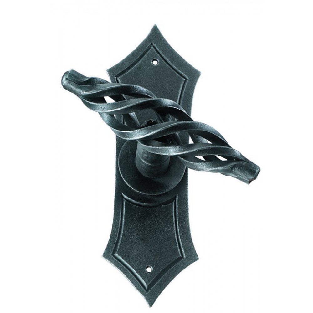 London Galbusera Window Handle with Plate Wrought Iron