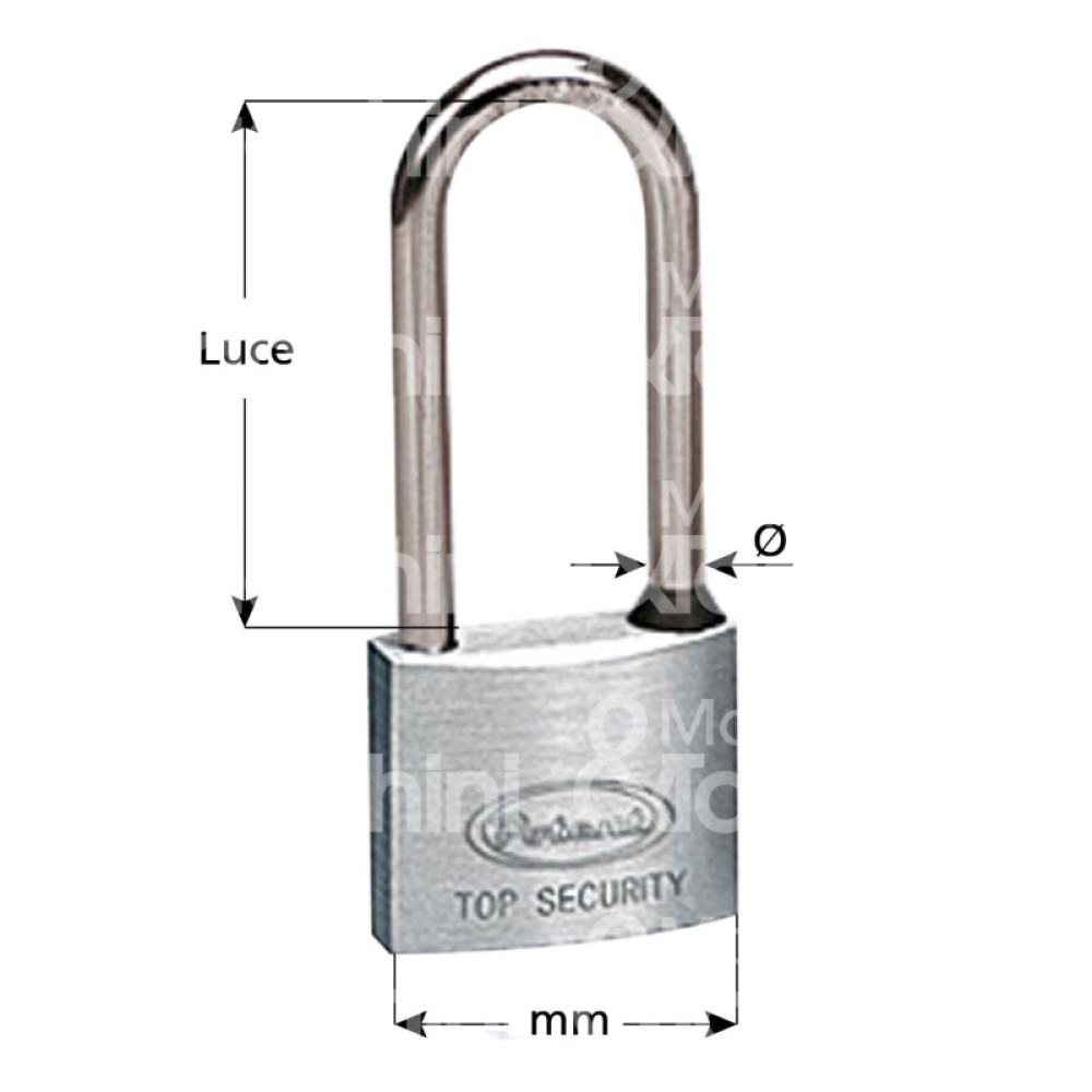 Long Arch Padlock Stainless Steel Potent 30 40 50 mm