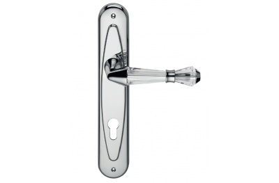 Luce Door Handle on Plate Linea Calì Crystal