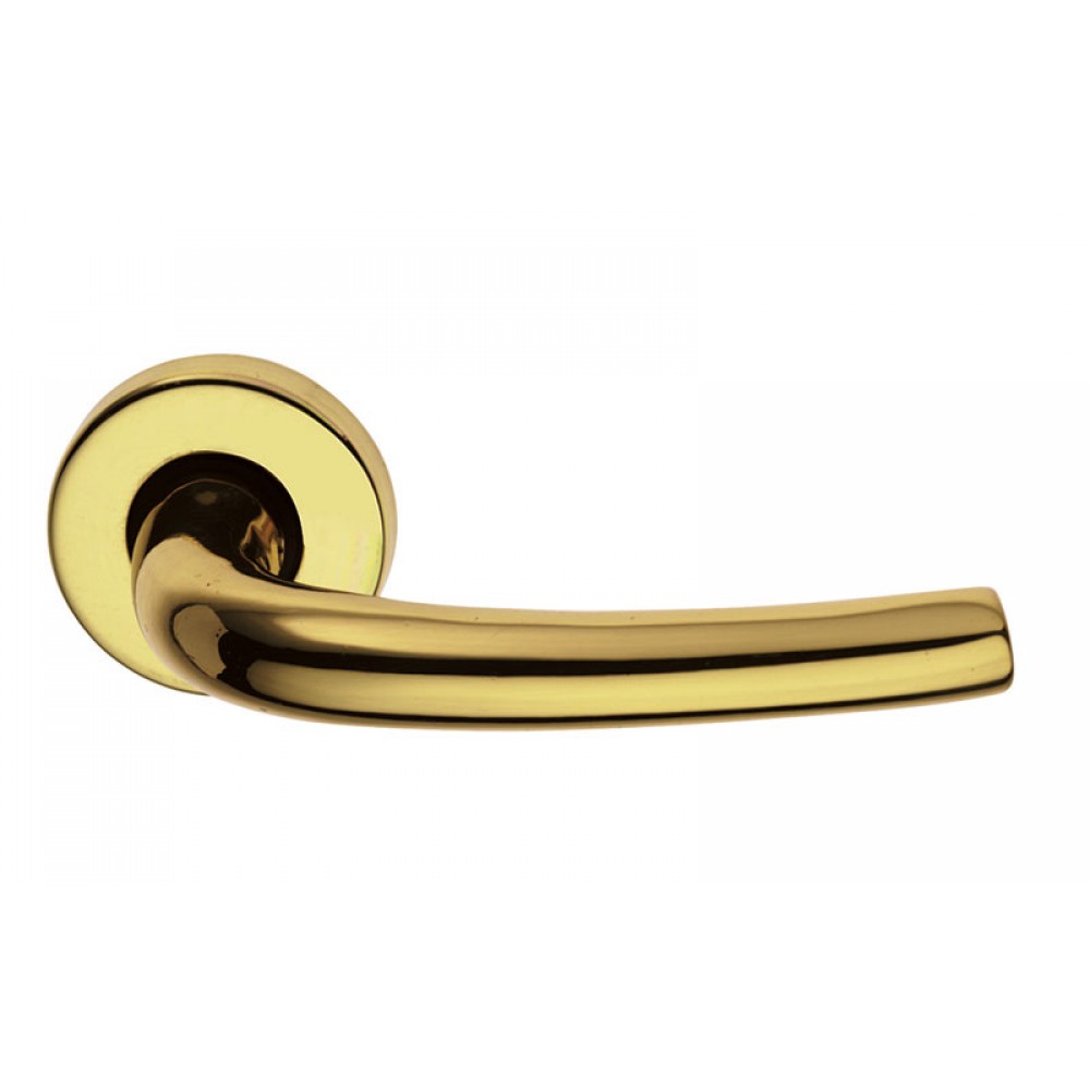 Luna Door Handle on Round Rosette Brass-made Easy Line PFS Pasini