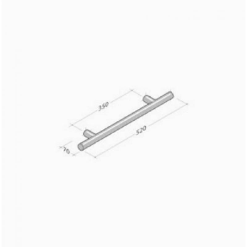 200.YOD.201 pba Pull Handle Wood and Stainless Steel AISI 316L