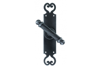 Madrid Galbusera Window Handle with Plate Wrought Iron