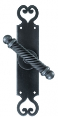 Madrid Galbusera Window Handle with Plate Wrought Iron