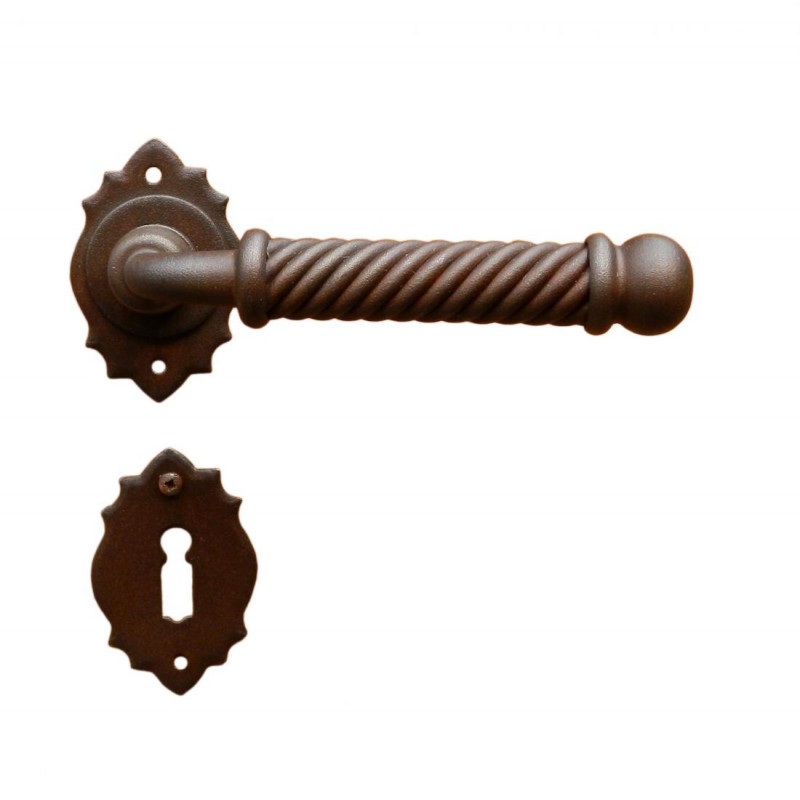 Madrid Galbusera Door Handle with Rosette and Escutcheon Plate