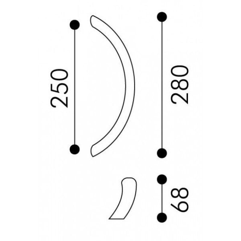 Pull Handle for Door Arieni Lusso 771 280 mm Long Without Rosettes