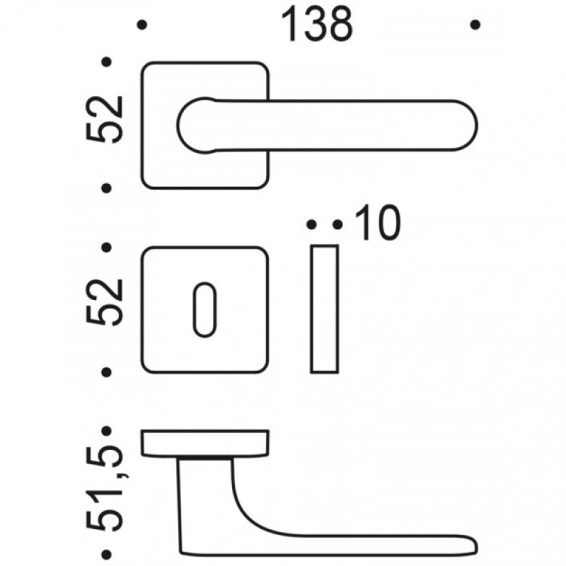 Colombo Design Handle One Q Mood with Square Rosette