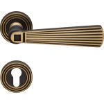 Opera Linea Calì Handle Neoclassical Vintage Style Brass with Rosette