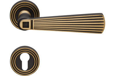 Opera Linea Calì Handle Neoclassical Vintage Style Brass with Rosette