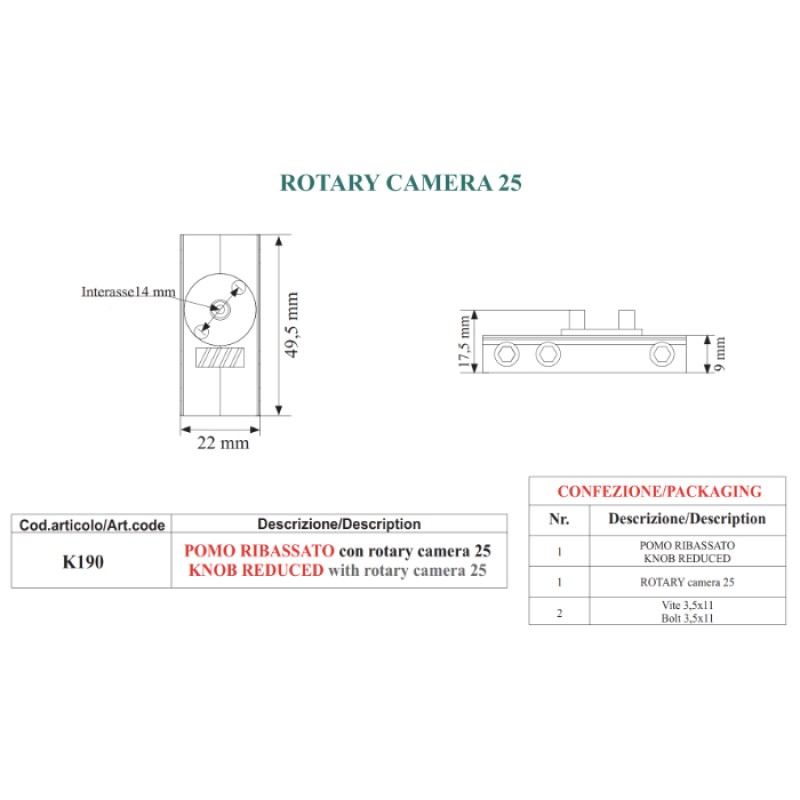 Tecnometalsystem Low Pommel Shutter Handle