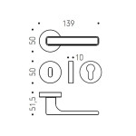 DUE COLOMBO DESIGN MOOD Door Handle with Round Rosette